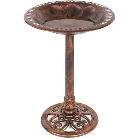 Vintage Outdoor Garden Bird Bath w/ Fleur-de-Lis Accents - Lot 720
