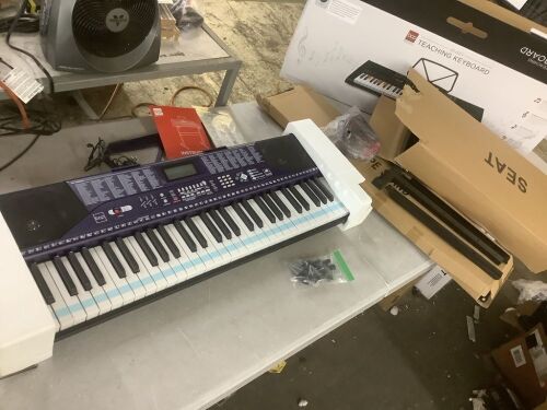61-Key Beginners Electronic Keyboard Piano Set w/ Lighted Keys, Headphones - Lot 725