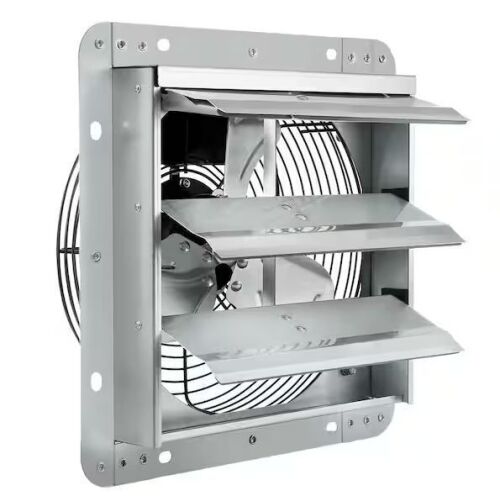 VEVOR 10 in. Shutter Exhaust Fan High-Speed 820 CFM Aluminum Wall Mount Attic Fan - Lot 630JF