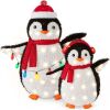 2pc Lighted Pop-Up Penguin Family Christmas Decoration w/ 150 Lights - 3ft - Thumbnail 1