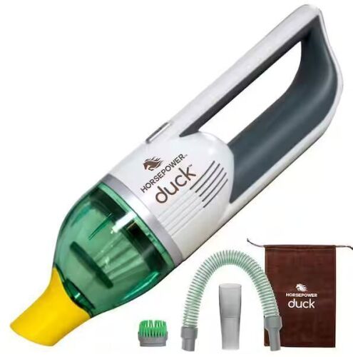 HORSEPOWER Duck Cordless Bagless Vacuum Ultra-Powerful Compact, Rechargeable Includes Hose, Crevice Tool and Brush - Lot 411JF