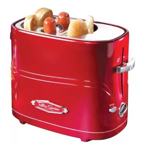 Nostalgia Pop-Up 2-Hot Dog and Bun Toaster With Mini Tongs - Lot 613JF