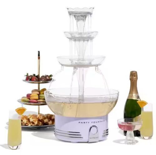 Nostalgia 3-Tier Clear Deluxe Lighted Party Drinking Fountain - Lot 615JF