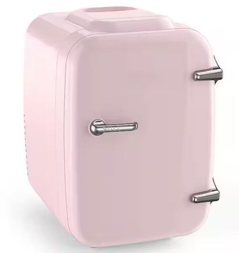 0.14 cu. ft. Mini Refrigerator in Pink with Warming and Cooling Function - Lot 607JF