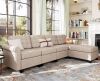 PHI VILLA 102.2 in. Modern Linen Sectional Sofa with Ottoman in Beige - Thumbnail 1