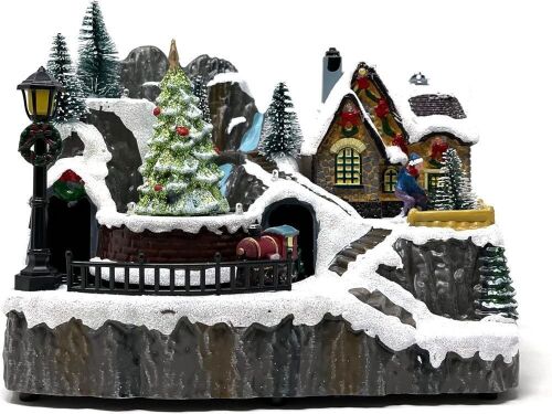 allgala Christmas Village House with Train - Lot 515