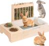 3 in 1 Extra Large Rabbit Hay Feeder with Litter Box - Thumbnail 1