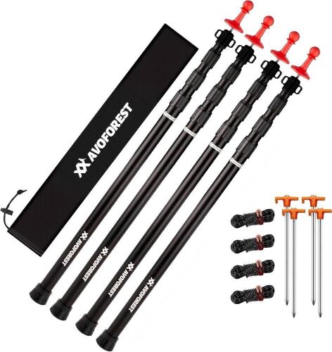AVOFOREST Aluminum 8.7FT Tent Poles, 4 pack - Lot 574