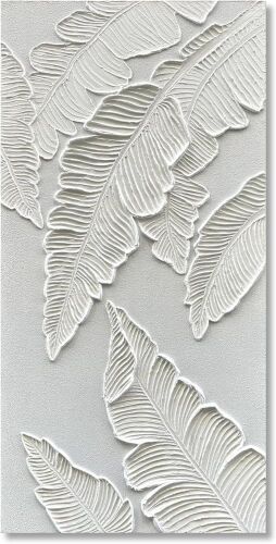 Thick Texture White Abstract Art, 48" x 24" - Lot 278