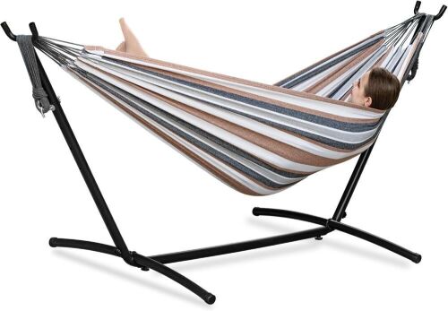 Double Hammock with Stand, 450lb Capacity - Lot 480