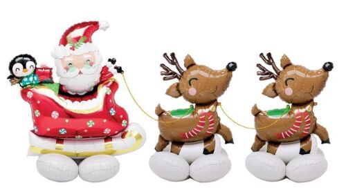 Case of (6) AirLoonz Santa and Reindeer Balloon Kit, 3 pc - Lot 782