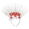 Lot of (198) "Canada" Maple Leaf Glitter Marabou Headband - Thumbnail 1