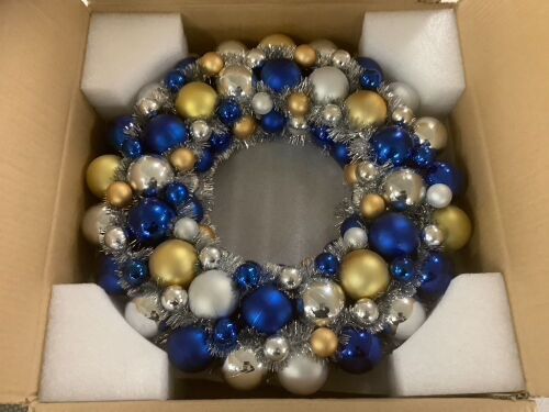 Case of (2) Hanukkah Metallic Bulb Wreath - Lot 797
