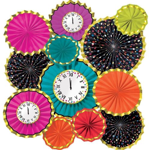 Case of (36) New Year's Colorful Confetti Fan Decorating Kit, 12pc - Lot 585