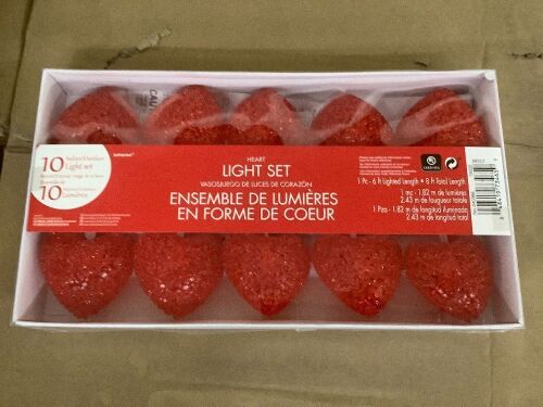 Pallet of (15) Cases of Heart Light Set 6' Lighted Length, 32 Per Case - Lot 276
