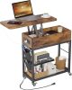 Lift Top End Table with Charging Station and Wheels - Thumbnail 1