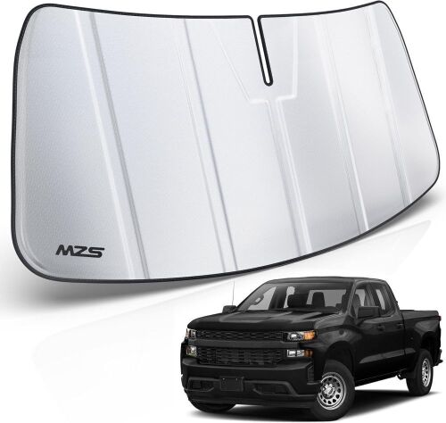 MZS Windshield Sun Shade Compatible with Silverado Sierra 1500 2500HD 3500HD 2019-2026 - Lot 698