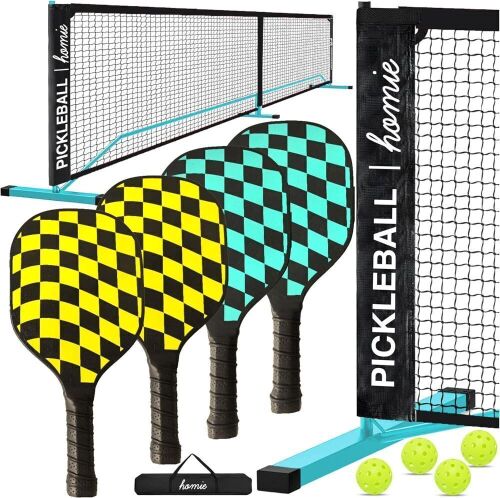 22 FT Portable Pickleball Net Set with 4 Paddles - Lot 288