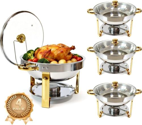 4-Pack Chafing Dishes for Buffet, 6QT - Lot 281