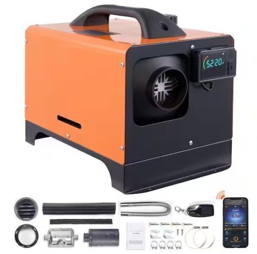 VEVOR Diesel Air Heater All-in-one 27,296 BTU 12V Diesel Heater 8KW w/Bluetooth App LCD Portable Other Fuel Type Space Heater - Lot 66JF
