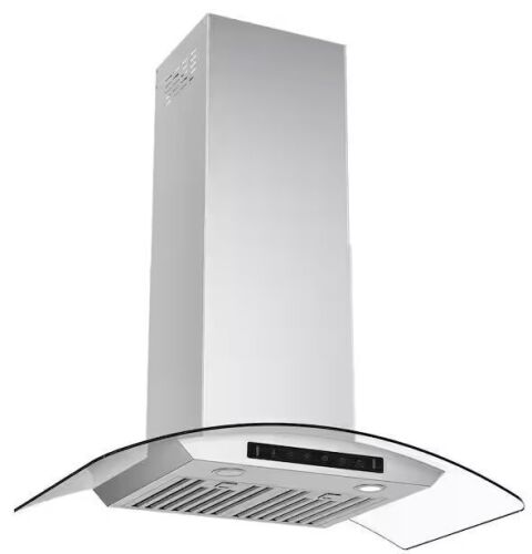 VIKIO 36 in. 900 CFM Ducted Wall Mount Range Hood Tempered Glass in Stainless Steel with Intelligent Gesture Sensing - Lot 68JF