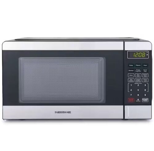 Farberware 0.7 cu. ft. Compact Microwave Oven, 700-Watt, Stainless Steel - Lot 121JF