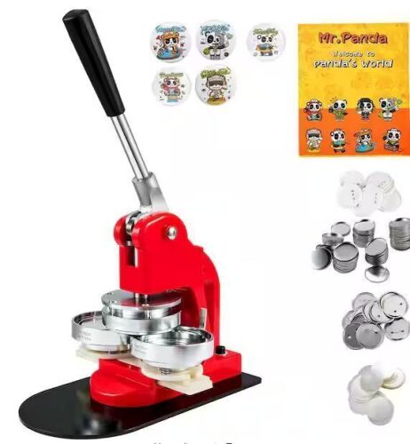 VEVOR 3 inch Button Maker Machine, Badge Punch Press Kit with 500pcs Button Parts, Circle Cutter and Magic Book - Lot 132JF