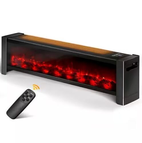 1500W Electric Fireplace Heater with Realistic 3D Flame Effect, Tip-Over & Overheat Protection - Lot 134JF