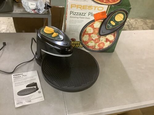 Presto GameDay Pizzazz Plus Rotating Pizza Oven Green/Yellow - Lot 740JF