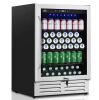 Velivi 24 in. 210 (12 oz.) Can Built-in/Freestanding Beverage Cooler Fridge with Adjustable Shelves in Stainless Steel - Dented - Thumbnail 1