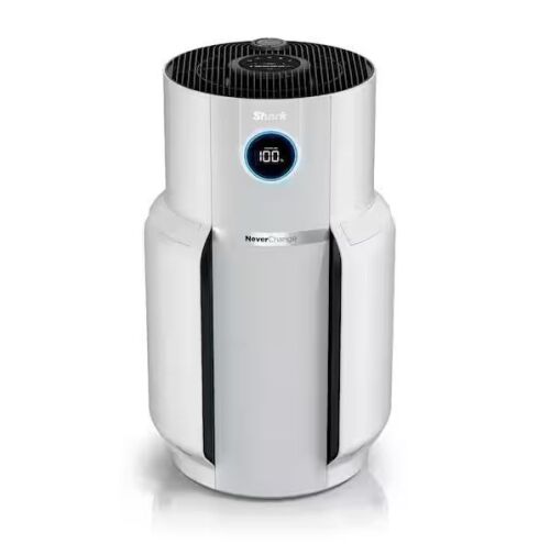 Shark NeverChange 1400 sq. ft. HEPA Filter Tower Air Purifier and Cleaner in White w/ Odor Neutralization and Clean Sense Tech - Lot 26JF