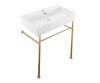 Swiss Madison Claire 30 in. Ceramic White Console Sink Basin Gold Legs - Thumbnail 1
