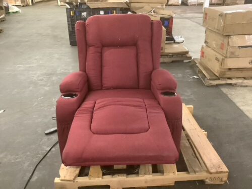 Electric Power Lift Recliner Massage Chair w/ Heat, USB Port, Cupholders - Lot 42