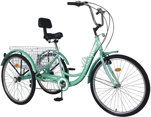 7-Speed, 24-inch Adult Tricycle with Low-Step Through Frame/Large Basket/Backrest Saddle - Lot 36