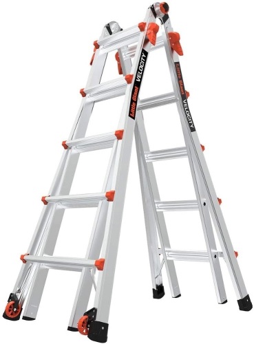 Little Giant Ladders, Velocity with Wheels, M22, 22 Ft, Multi-Position Ladder, Aluminum, Type 1A, 300 lbs Weight Rating - Lot 43