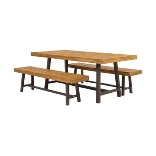 3-Piece Acacia Wood Picnic Dining Table - Lot 57