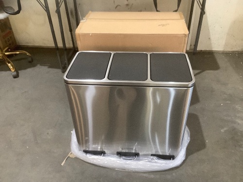 3 Compartment Step Trash Can  - Lot 156