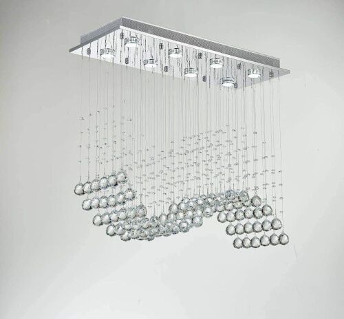 Saint Mossi 8-Lights Modern Crystal Raindrop Chandelier Light Fixture, 30" x 12" x 26" - Lot 178