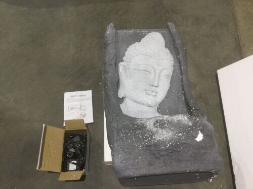 XBrand 34" Buddha Indoor/Outdoor Waterfall Fountain with LED Light - Lot 300