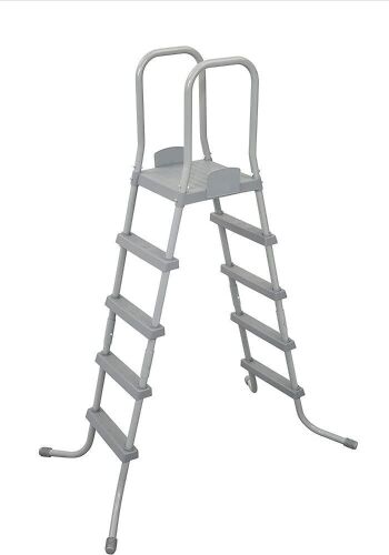 Bestway 52-Inch Durable Steel Above Ground Swimming Pool Ladder with No-Slip Steps, Arm Rails and Barrier - Lot 330