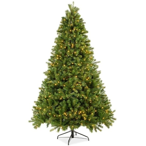 7.5' Pre-Lit Realistic Douglas Fir Christmas Tree w/ 8 Light Sequences, Base  - Lot 338