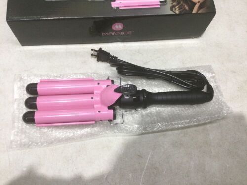 Mannice 3 Barrel Curling Iron with Temperature Control  - Lot 366
