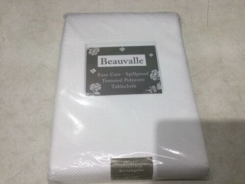 Beauvalle Easy Care Spillproof Textured Polyester Rectangular Tablecloth, 68" x 84"  - Lot 376