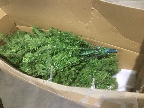 Pre-Lit Realistic Douglas Fir Christmas Tree w/ 8 Light Sequences, Base - 7.5ft - Lot 380