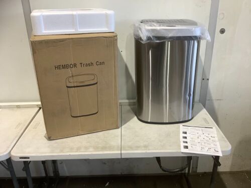 Hembor Stainless Steel Sensor Trash Can  - Lot 533