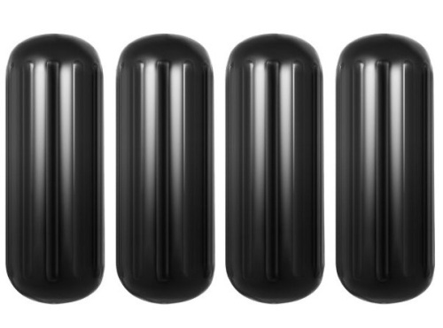 VEVOR 4 Ribbed Boat Fenders 10" x 28" Black Center Hole Bumpers Mooring Protection  - Lot 564