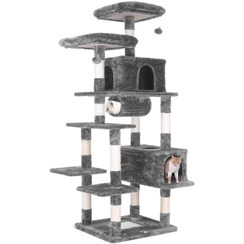 LAZY BUDDY 80'' Extra Large Cat Tree Multi-Level Cat Tower Condo with Scratching Posts  - Lot 585
