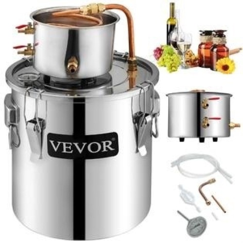 VEVOR 9.6gal 38l Home Diy Distiller Moonshine Still Boiler Kit 2pot - Lot 608