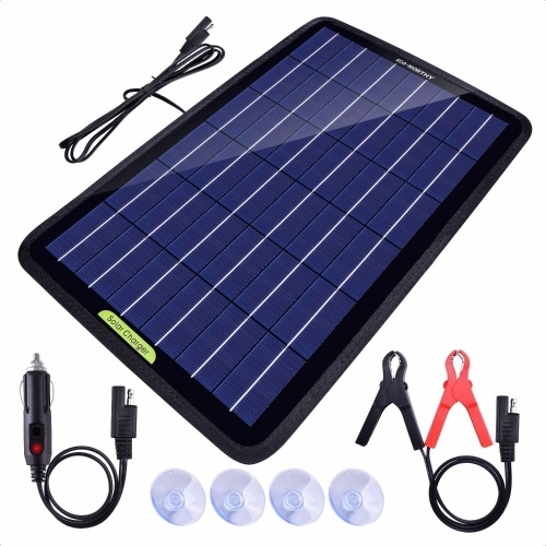 ECO-WORTHY 12 Volts 10 Watts Portable Solar Panel Battery Charger Backup - Lot 618