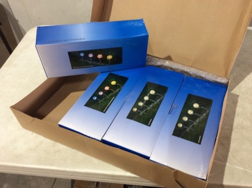 Lot of (4) Solar Color-Changing Globe Pathway Stake Lights, 4 Pack  - Lot 628
